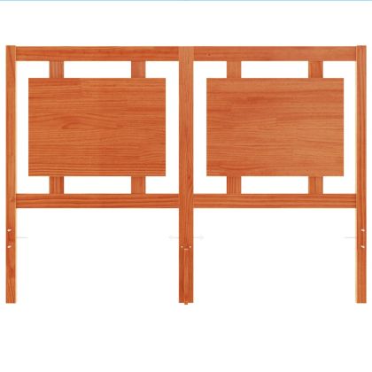 Горна табла за легло, восъчнокафява, 135 см, масивно дърво бор