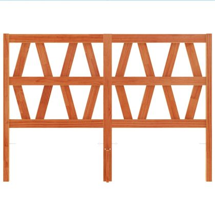 Горна табла за легло, восъчнокафява, 135 см, масивно дърво бор