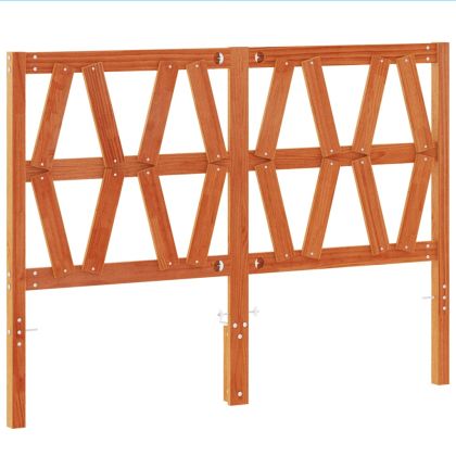 Горна табла за легло, восъчнокафява, 135 см, масивно дърво бор