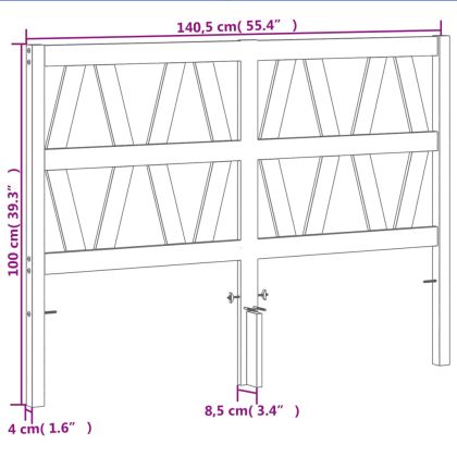 Горна табла за легло, восъчнокафява, 135 см, масивно дърво бор