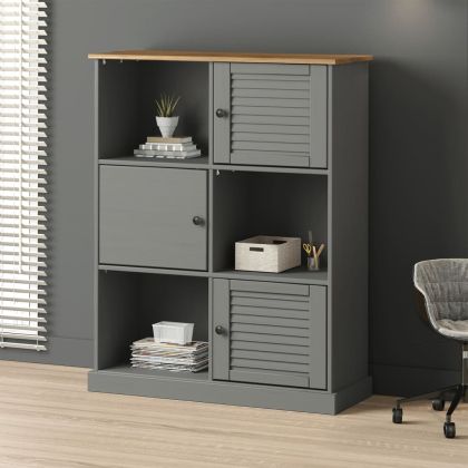 Етажерка за книги VIGO сива 90x35x114,5 см бор масив