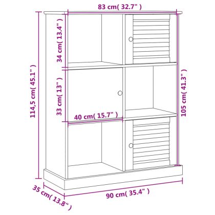 Етажерка за книги VIGO сива 90x35x114,5 см бор масив