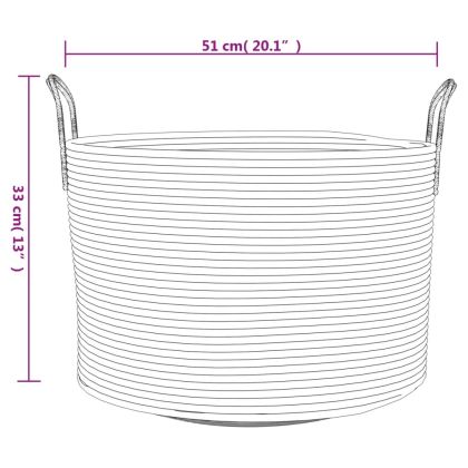 Кош за съхранение, сиво и бяло, Ø51x33 см, памук