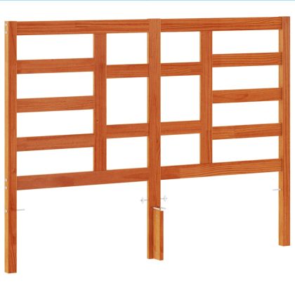 Горна табла за легло, восъчнокафява, 135 см, масивно дърво бор