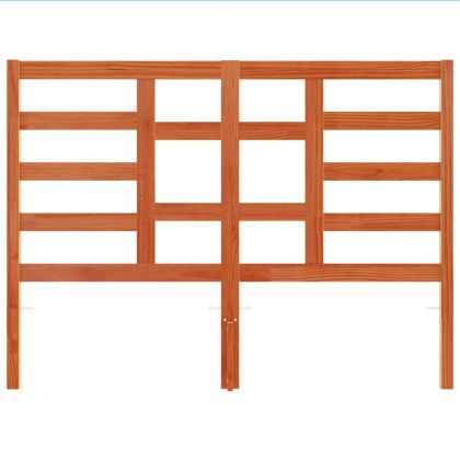 Горна табла за легло, восъчнокафява, 135 см, масивно дърво бор