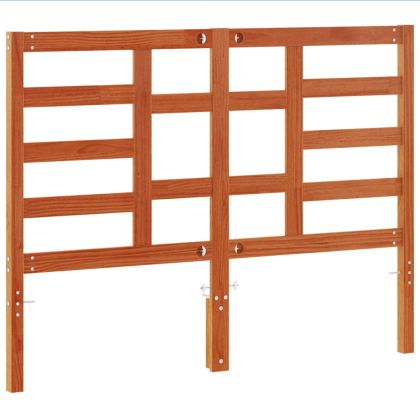 Горна табла за легло, восъчнокафява, 135 см, масивно дърво бор