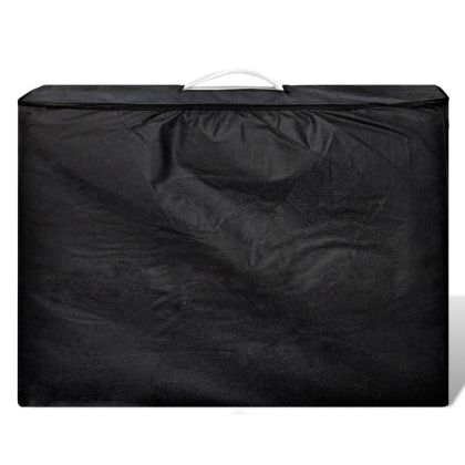 Кремавобяла сгъваема масажна кушетка 2 зони с дървена рамка