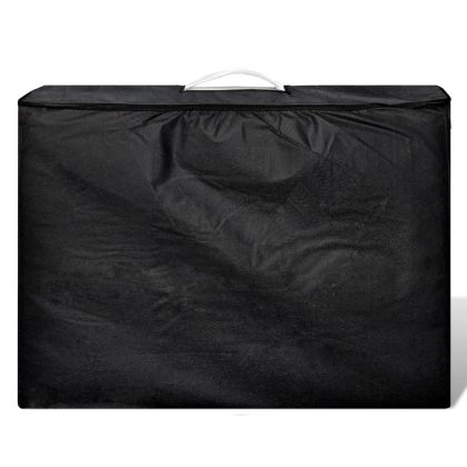 Кремавобяла сгъваема масажна кушетка 2 зони с алуминиева рамка