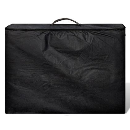 Черна сгъваема масажна кушетка 2 зони с алуминиева рамка