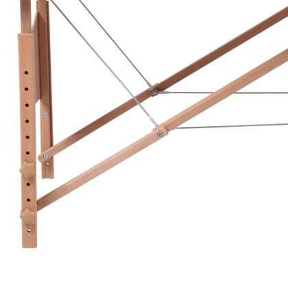 Черна сгъваема масажна кушетка 4 зони с дървена рамка