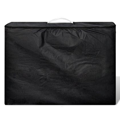 Кремавобяла сгъваема масажна кушетка 4 зони с дървена рамка