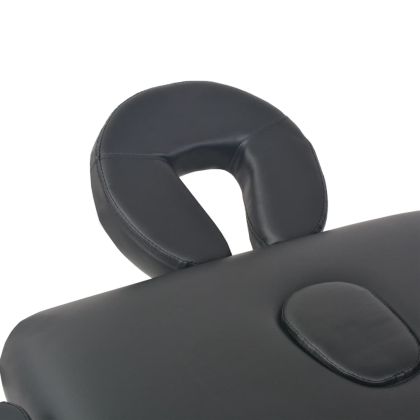 Сгъваема масажна кушетка с 3 зони и столче, 10 см пълнеж, черна