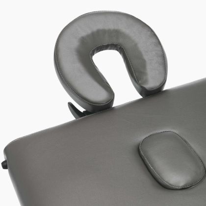 Масажна кушетка с 2 зони, дървена рамка, антрацит, 186х68 см