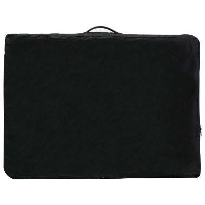 Масажна кушетка с 3 зони, дървена рамка, антрацит, 186х68 см