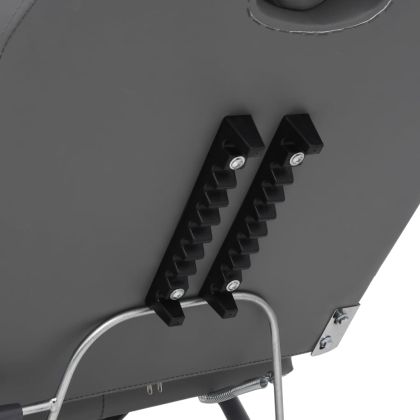 Козметичен стол, изкуствена кожа, сив, 180x62x78 см