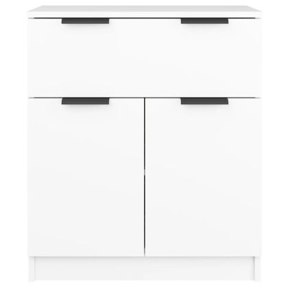 Сайдборд, бял, 60x30x70 см, инженерно дърво