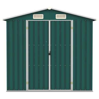 Градинска барака, зелена, 205x129x183 см, поцинкована стомана