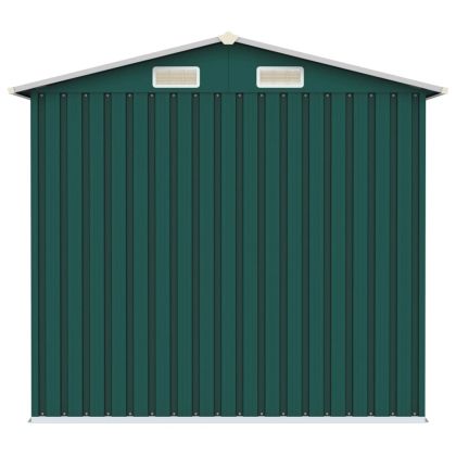 Градинска барака, зелена, 205x129x183 см, поцинкована стомана