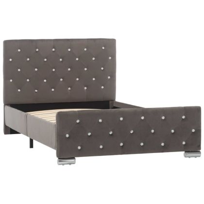 Рамка за легло тъмносива кадифе 100x200 см