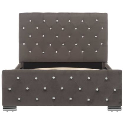 Рамка за легло тъмносива кадифе 100x200 см