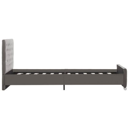 Рамка за легло тъмносива кадифе 100x200 см