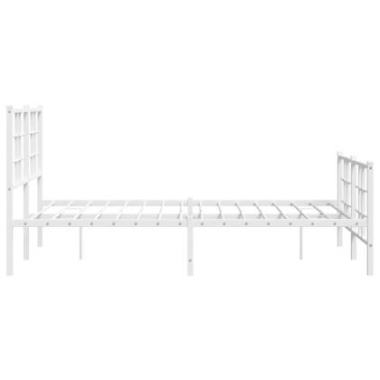 Метална рамка за легло с горна и долна табла, бяла, 120x200 см