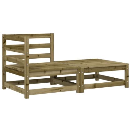 Градински ъглов диван с възглавници и табуретка за крака