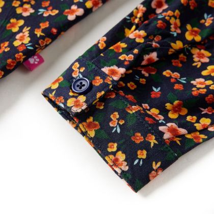 Детска риза с яка с лента, тъмносиня, 140