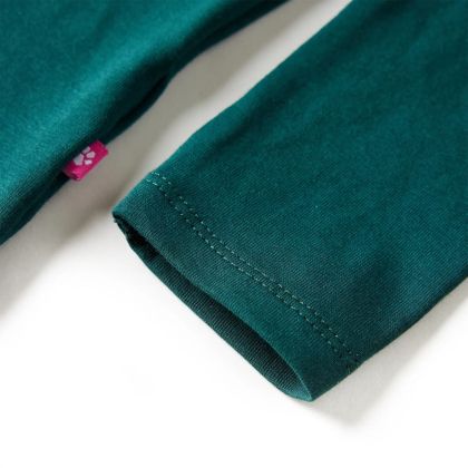 Детска тениска с дълъг ръкав, тъмнозелена, 104