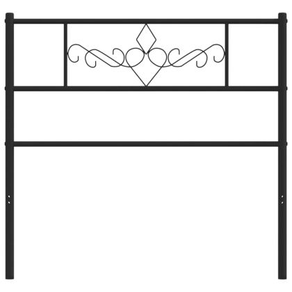 Метална табла за глава, черна, 75 см