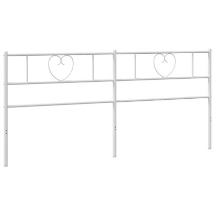 Метална табла за глава, бяла, 180 см