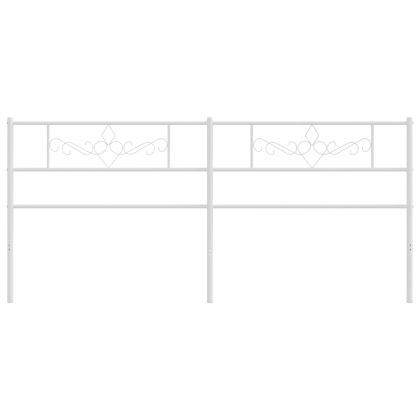 Метална табла за глава, бяла, 200 см