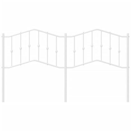 Метална табла за глава, бяла, 160 см