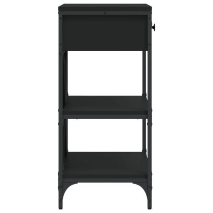 Конзолна маса, черна, 75x34,5x75 см, инженерно дърво