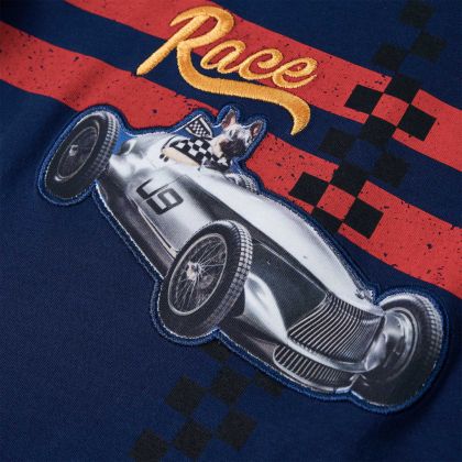 Детска тениска с дълъг ръкав, нейви, 128