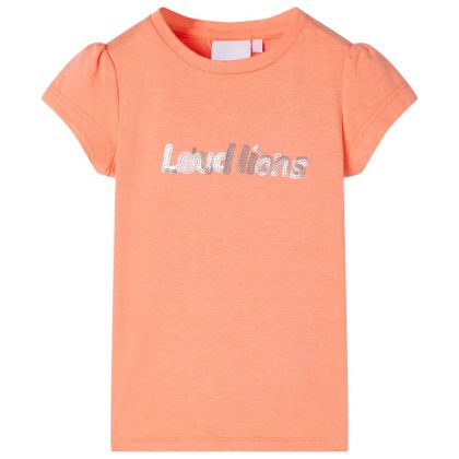 Детска тениска с ръкави капаче, неоново оранжево, 92