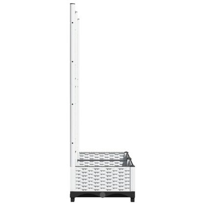 Градински сандък с пергола, бял, 80x40x121,5 см, PP