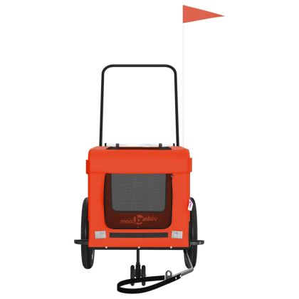 Ремарке за колело за любимци оранжев черен Оксфорд плат желязо