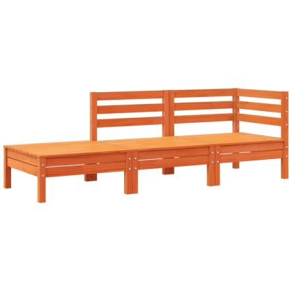 Градински диван с възглавници и табуретка, 3-местен