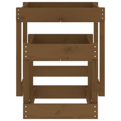 Пясъчни маси, 2 бр, меденокафяви, борово дърво масив