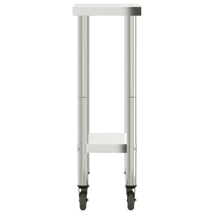 Кухненска работна маса с колелца 55x30x85 см неръждаема стомана