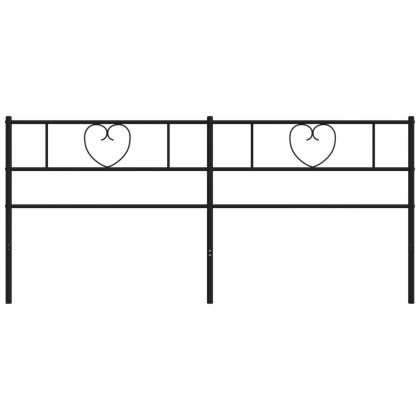 Метална табла за глава, черна, 193 см