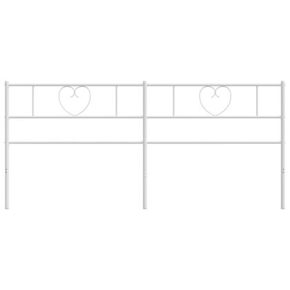 Метална табла за глава, бяла, 193 см