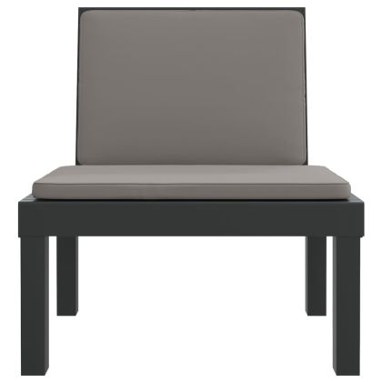 Градински комплект с възглавници, 3 части, антрацит, PP