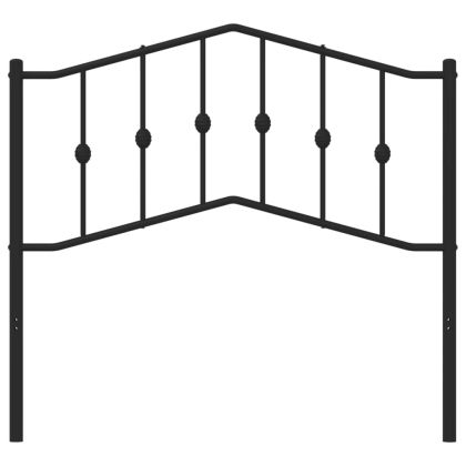 Метална табла за глава, черна, 100 см