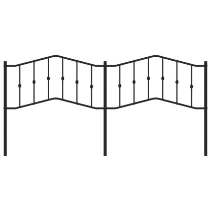 Метална табла за глава, черна, 193 см