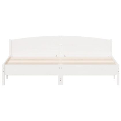 Рамка за легло без матрак, бял, 180x200 см, бор масив