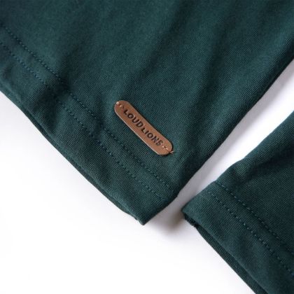 Детска тениска с дълъг ръкав, тъмнозелена, 104