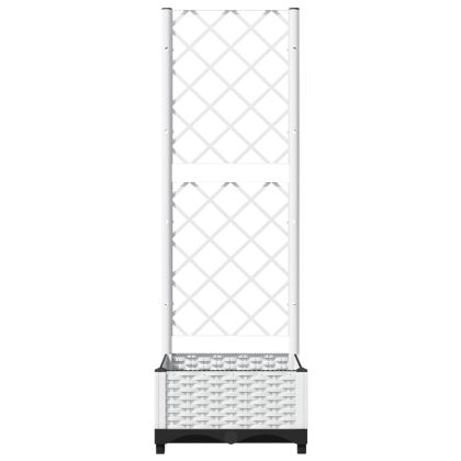 Градински сандък с пергола, бял, 40x40x121,5 см, PP