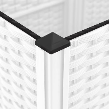 Градински сандък с пергола, бял, 40x40x121,5 см, PP